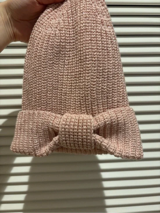 kate spade blush pink knit beanie