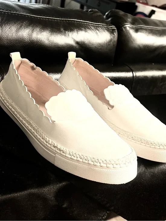 Kate Spade Loren White Leather Slip-On Sneaker Loafer Women’s 10