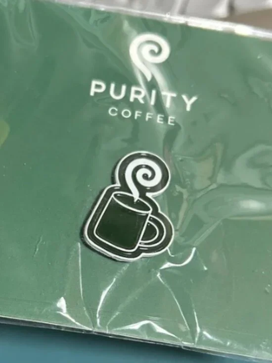 New Purity Coffee Enamel Coffee Mug Logo Pin (NIP)
