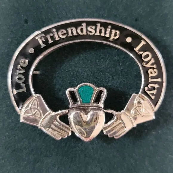Tara Sterling Silver Claddagh Brooch