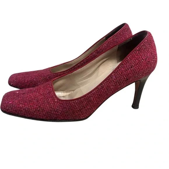 Kate Spade New YorkVintage Heels Pumps Square Toe Textured Red  Business‎ Casual