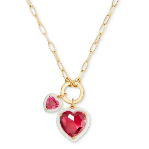 $128 Kate Spade Sweetheart Heart Charm Pendant Necklace