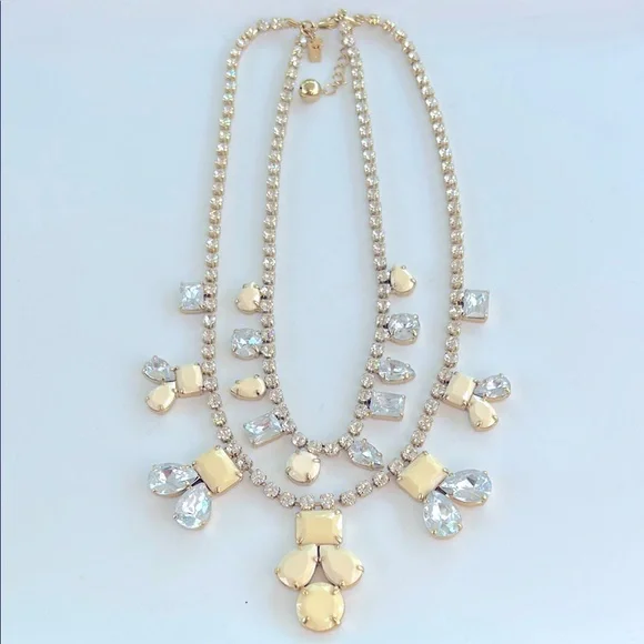 Rare Kate Spade Double Layer Secret Garden Rhinestone Statement Necklace