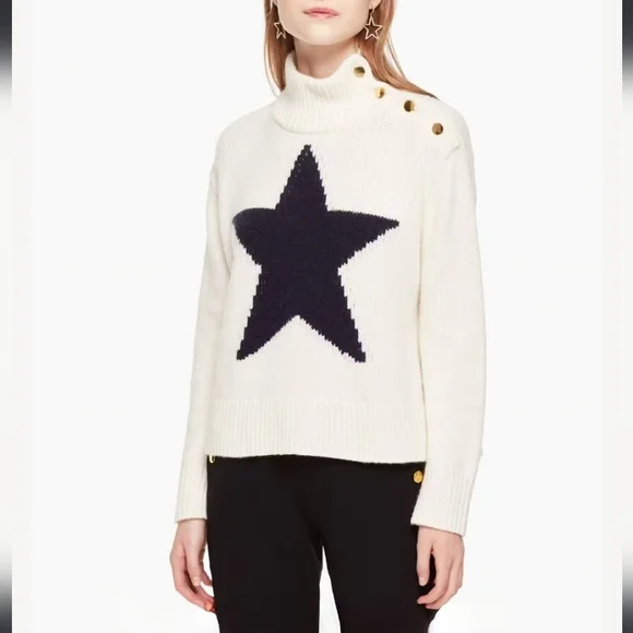 Kate Spade Star Turtleneck Sweater Size Large