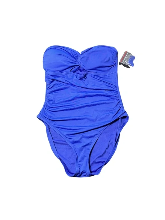 KATE SPADE blueberry blue bandeau one piece swimsuit size Medium $148 NWT