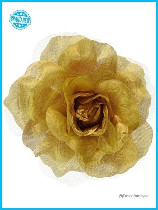 Multifunction Rose Flower Sheer Petal Brooch Pin Hair Tie Clip