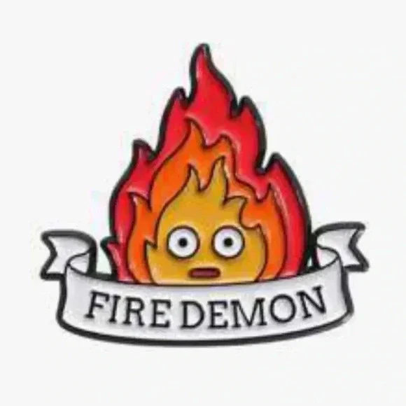1 piece multicolor flame fire sprite enamel pin brooch backpack clothes