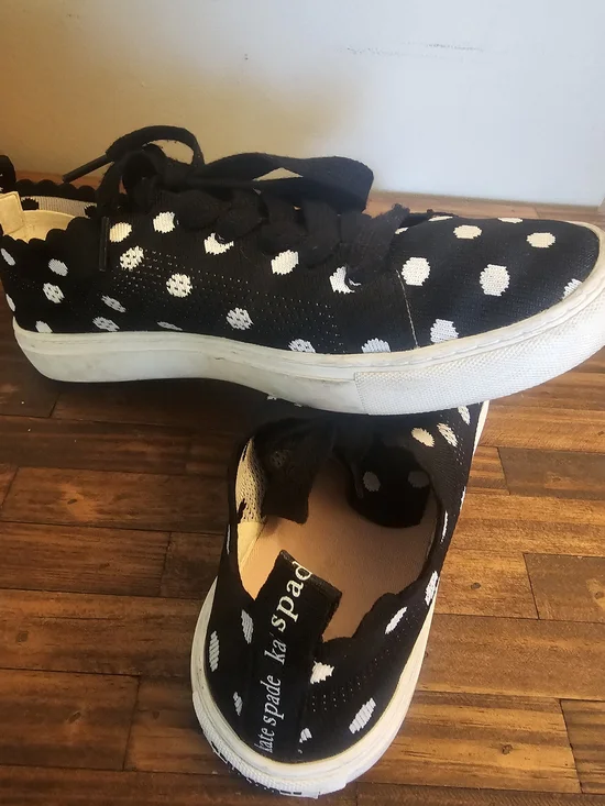 Kate Spade Black & White Polka Dot Slip-On Sneakers