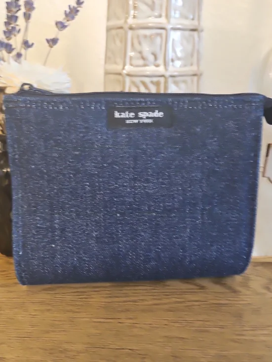 kate spade navy glitter toiletry pouch