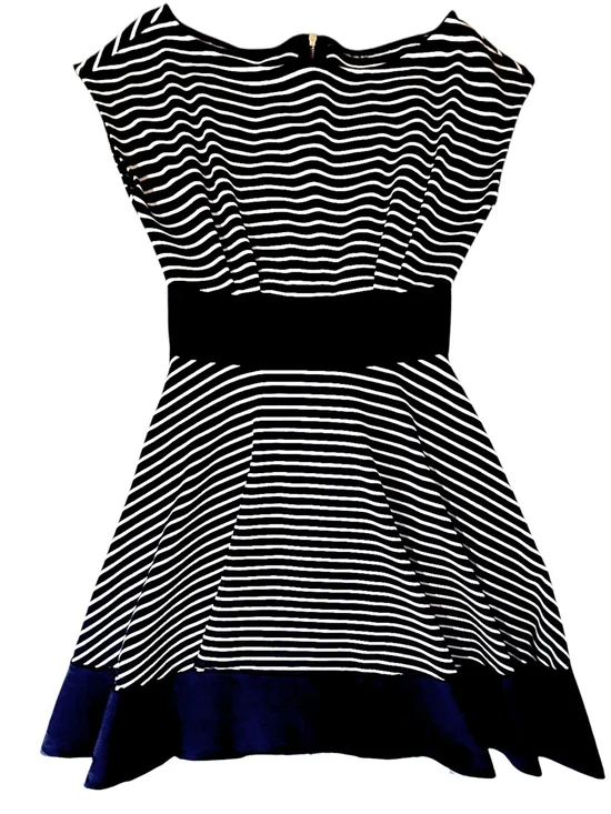 kate spade Navy and White Striped Top with Yellow Logo