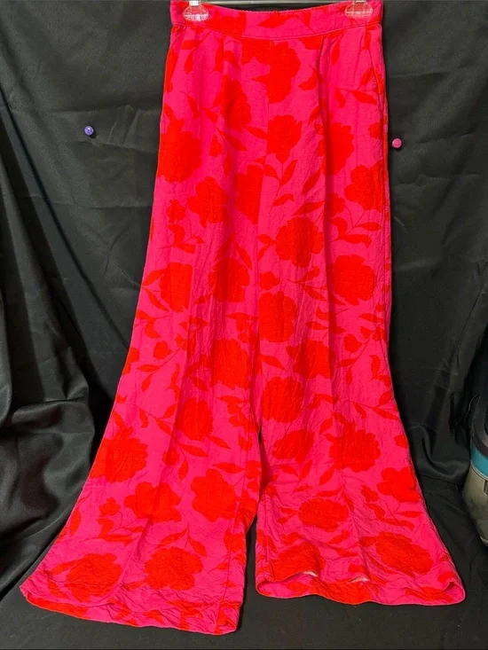 kate spade X Target pink and red floral-print linen blend pants