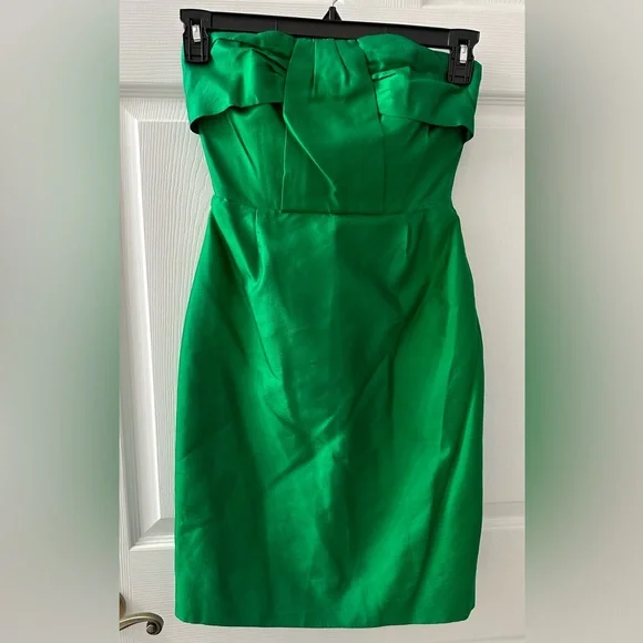Kate Spade Darcie Strapless Green Cocktail Dress Size 0 Emerald Fit & Flare