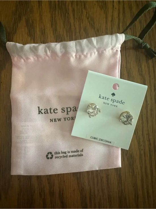 kate spade Rise and Shine Clear Stud Earrings