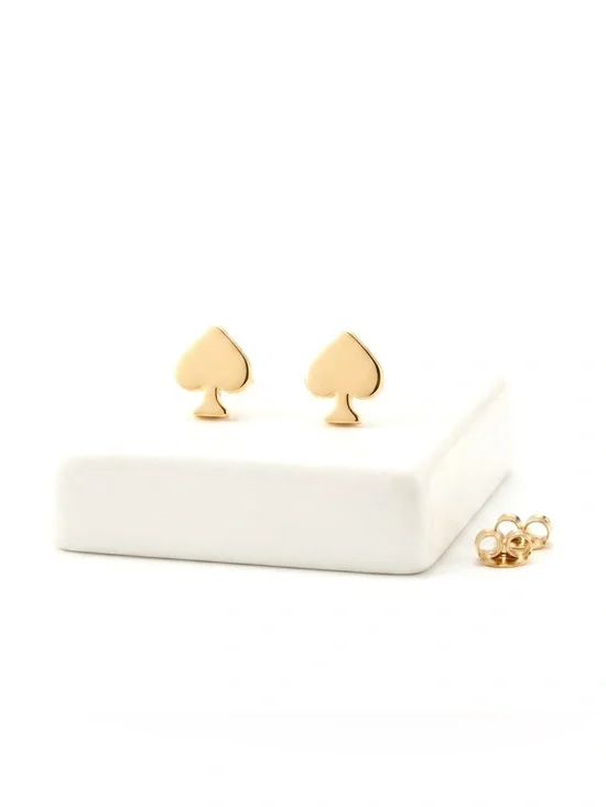 New KATE SPADE Women’s Signature Spade Gold Tone Stud Earrings Authentic