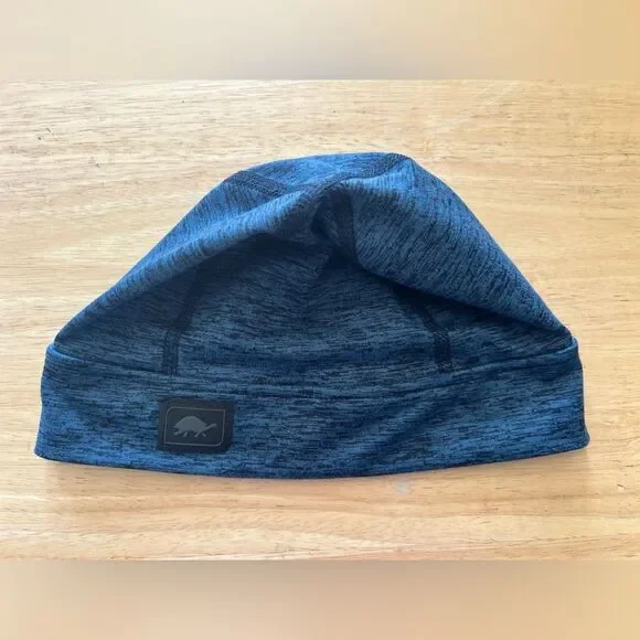 Kids Blue Heather Beanie Hat Ponytail opening