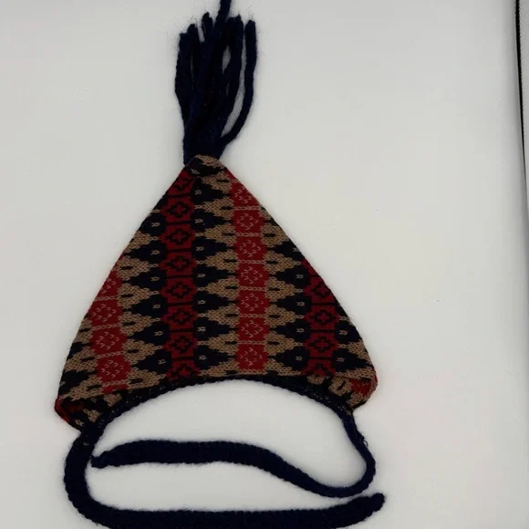 Vintage Handmade Knit Children's Hat | Folk Style |‎ Ages 1-2 | Tassel Top