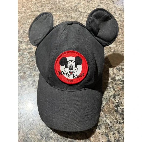 Disney Parks Mickey Mouse Club Ear Hat Official Mouseketeer‎ Snapback Black Cap
