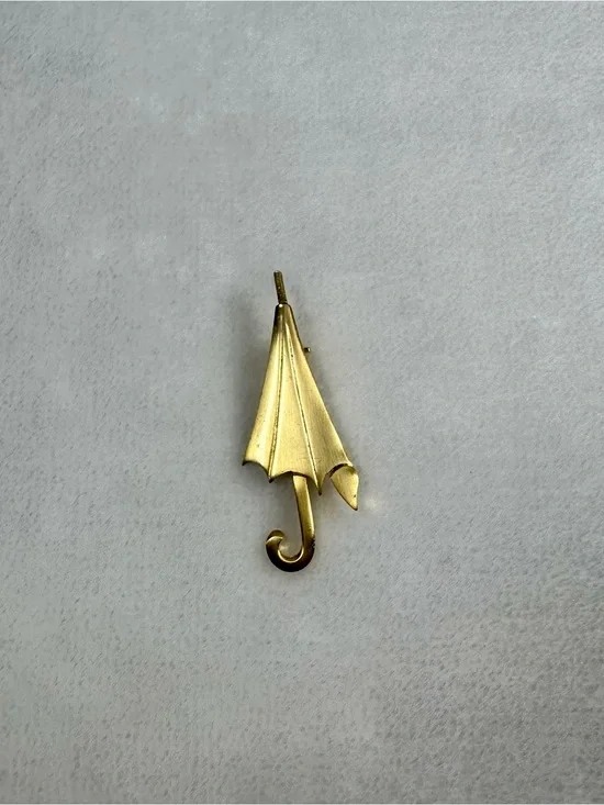 Gold Umbrella Brooch Pin