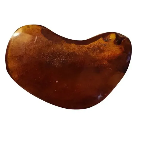 Genuine Baltic Sea dark Amber heart shaped pin from Lithuania