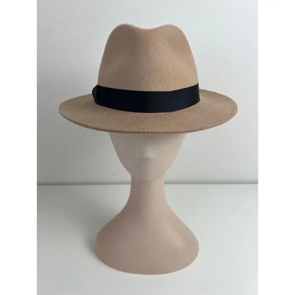 Lack of Color Kids Tan Australian Wool Fedora Hat One Size Wide Brim Unisex