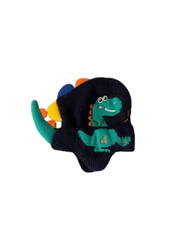 Kids Dinosaur Knit Beanie Hat