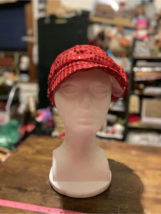 Red sequin baseball cap for kids