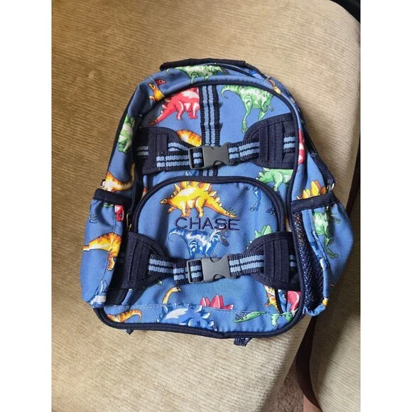 Pottery barn kids dinosaur mini backpack Chase embroidered
