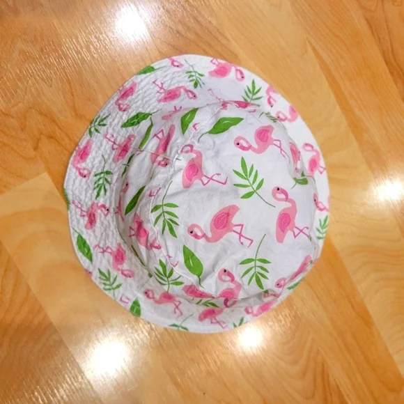 Baby girl sun hat baby bucket hat flamingos