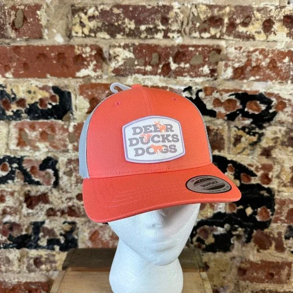 Columbia PFG Hat Snapback Orange Deer Duck Dogs Mesh back NWT