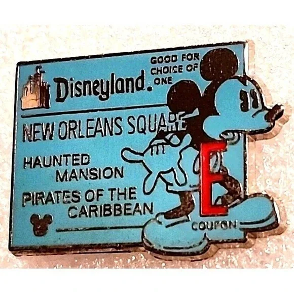Vintage Disney Pin Haunted Mansion Mickey E Ticket New Orleans Pirates DLR 41953