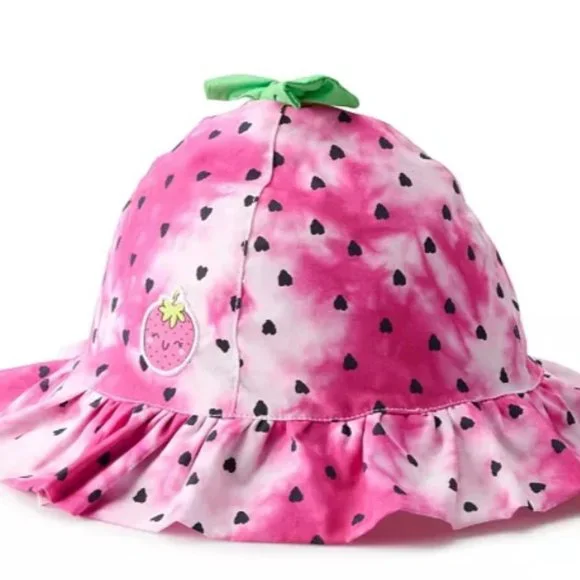 🍓🍓🆕 BIO WORLD KIDS Infant Girl Sun Hat Strawberry (48 cm) 🍓🍓