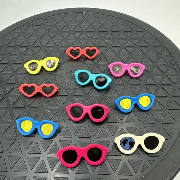 1980s Sunglasses Pin Lot Of 10 Plastic Vintage Colorful