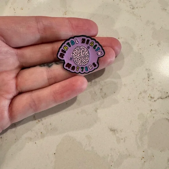 Mental‎ Health Matters Enamel Pin Purple Brain Rainbow Awareness Advocacy Gift