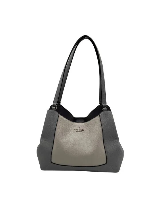 Kate Spade Gray And Cream Pebbled Leather Satchel Set