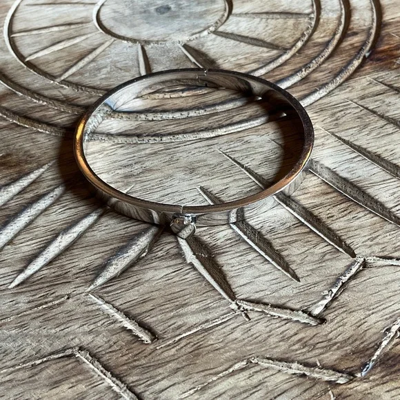 kate spade Silver-Tone Engraved Bangle Bracelet