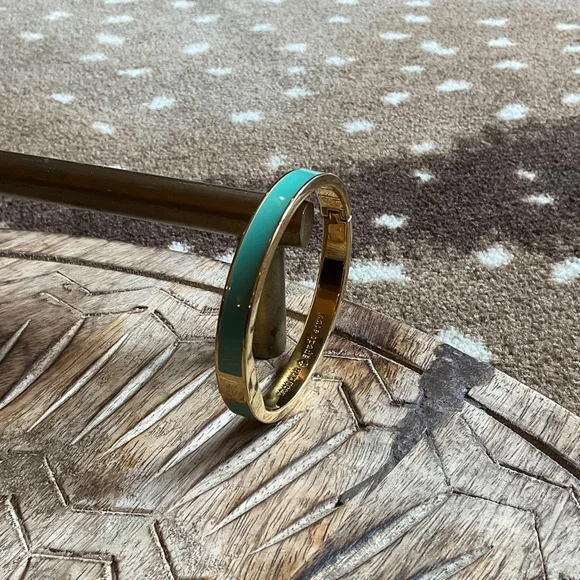 kate spade Gold-Tone Bangle with Teal Enamel
