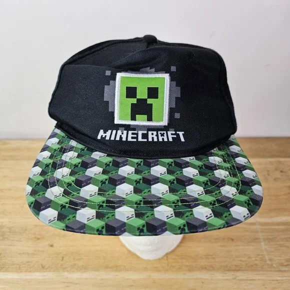Minecraft Creeper boys/girls‎ Baseball Cap Hat Youth Size OSFM Black Green