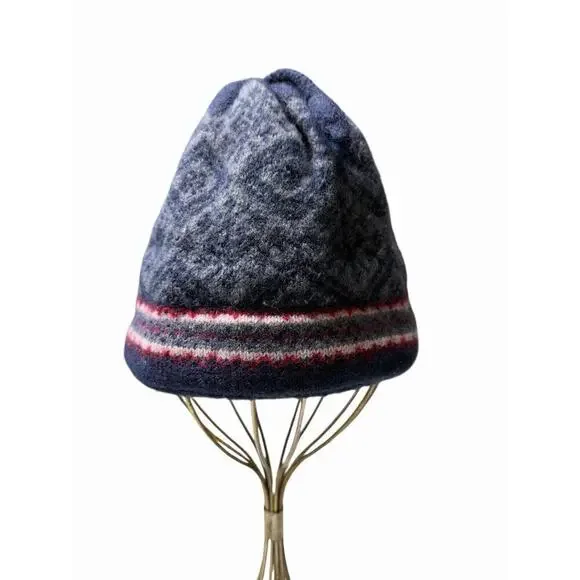TURTLE FUR Boys Wool Beanie Warm Hat Gray Blue Red Winter Ski