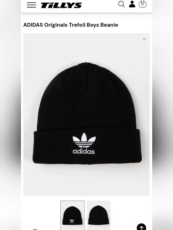 Adidas Black Trefoil Cuffed Beanie NWOT