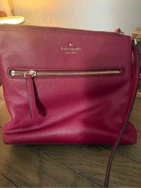 kate spade Pebbled Leather Crossbody in Fuchsia