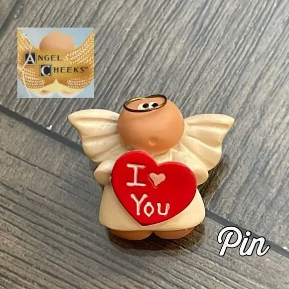 Kirk’s Angel Cheeks Angel Holding a Red Heart “ I ❤️ You”