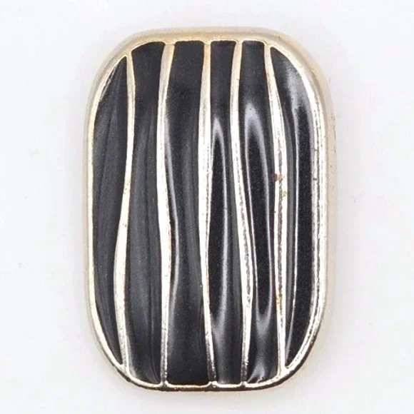 Vintage Ernst Gideon Bek Abstract Black Silver Tone BroochPendant Art Deco Style