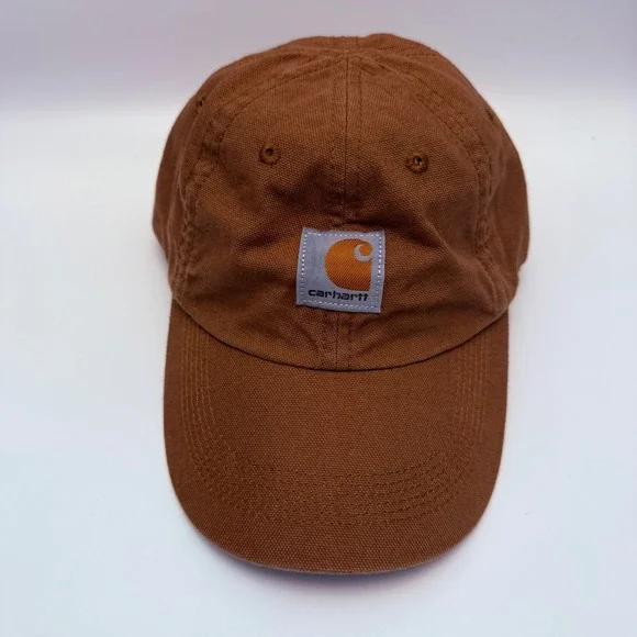 Carhartt Canvas Logo Patch Brown‎ Cotton Baseball Hat Kids One Size