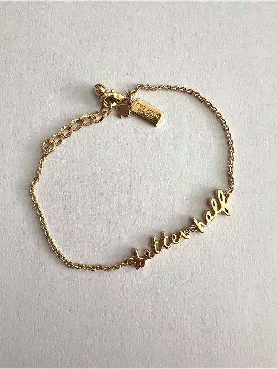 kate spade | ‘better half' Gold Script Bracelet