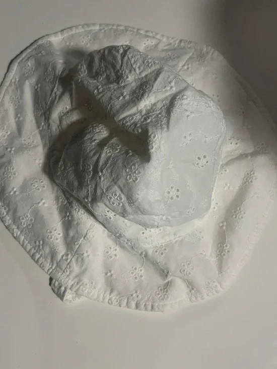 Carter's White Kids' Cotton Bucket Hat with Chin Ties
