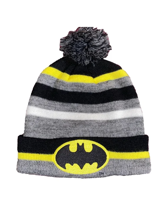 DC Comics Batman Beanie Hat One Size Black Grey Yellow