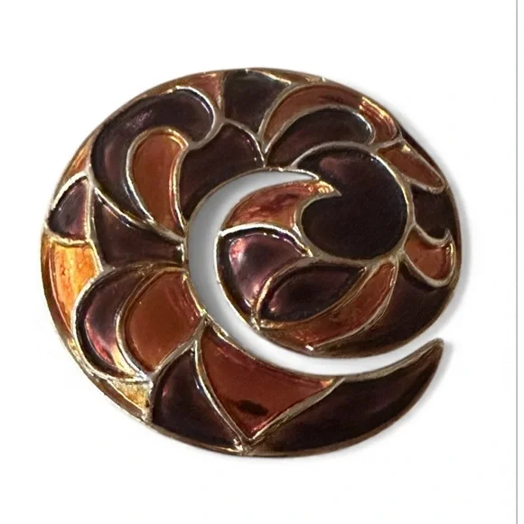 Enamel Swirl Brooch