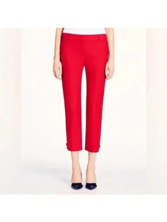 Kate Spade Jackie Bow Cropped Red Pants, Size 4