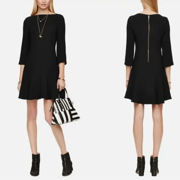kate spade new‎ york Flounce Crepe Mini Dress in Black 4