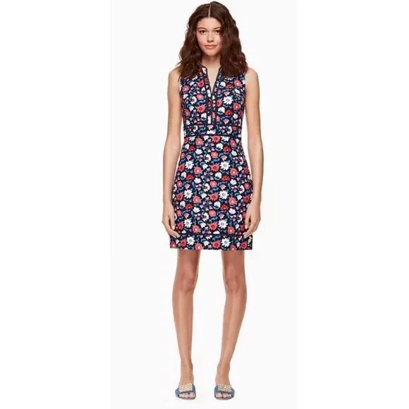 Kate Spade Shore Thing Daisy Jacquard Sheath Dress‎ Floral Embroidered Lace Sz 0
